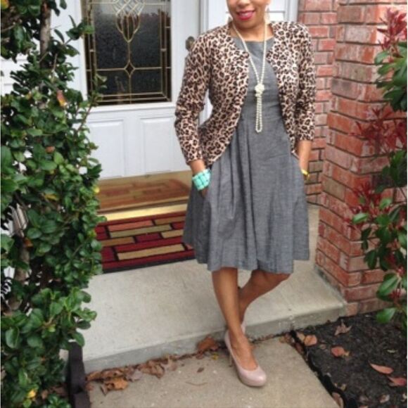 Old Navy Camel Leopard Print Button Up Cardigan - Picture 1 of 7